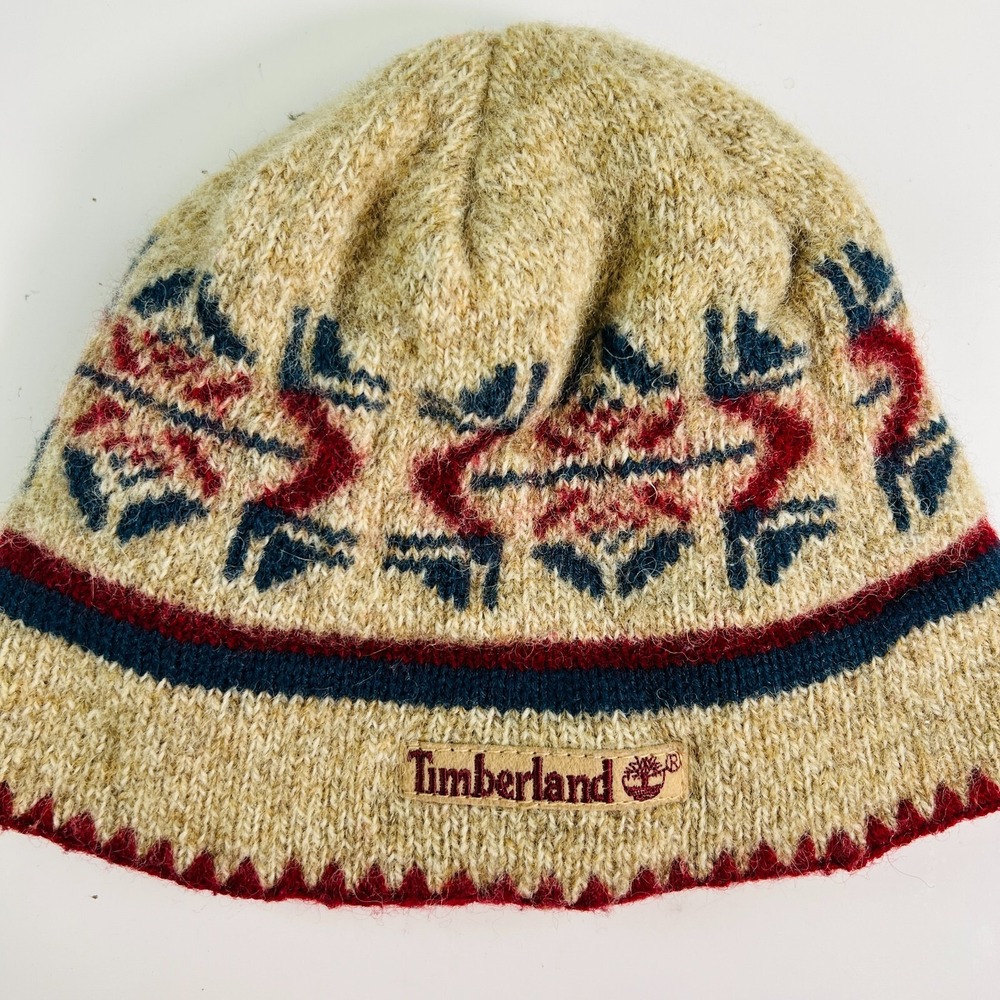 Timberland Southwest Geometric Rag Wool Beanie Hat Size OSFA